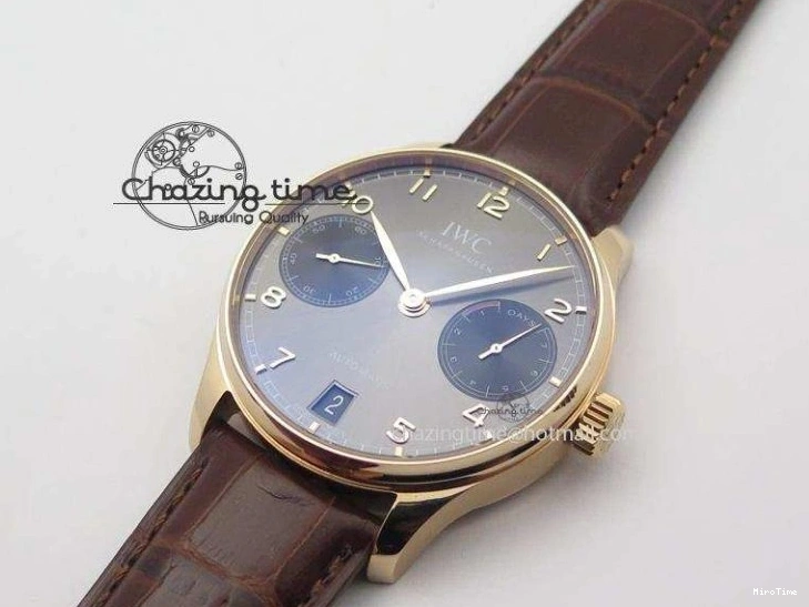 MIROTIME 1219 Unisex Portuguese Real PR RG IW500702 ZF 1:1 Best Edition On Brown Leather Strap A52010 V 7303